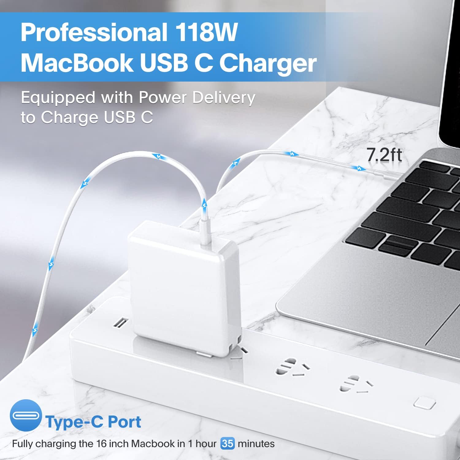 For Mac Book Pro Charger - 118W USB C Charger Fast Charger for USB C Port MacBook pro/Air, ipad Pro,